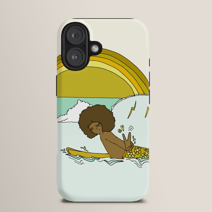 "buttons" kaluhiokalani 70s surf legend // retro surf art by surfy birdy iPhone Case