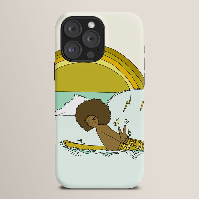 "buttons" kaluhiokalani 70s surf legend // retro surf art by surfy birdy iPhone Case