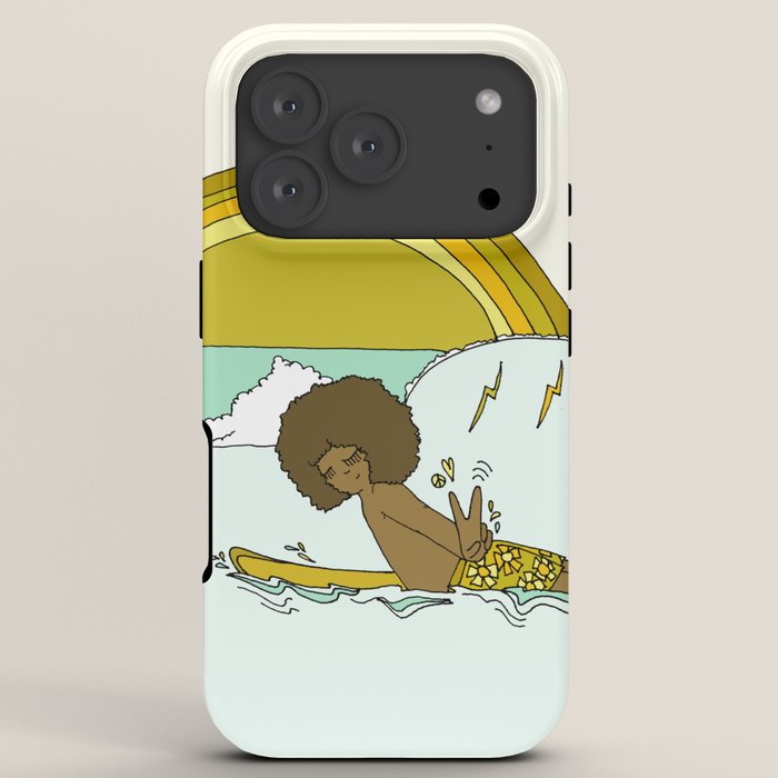 "buttons" kaluhiokalani 70s surf legend // retro surf art by surfy birdy iPhone Case