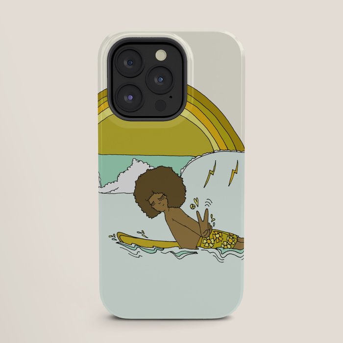 "buttons" kaluhiokalani 70s surf legend // retro surf art by surfy birdy iPhone Case