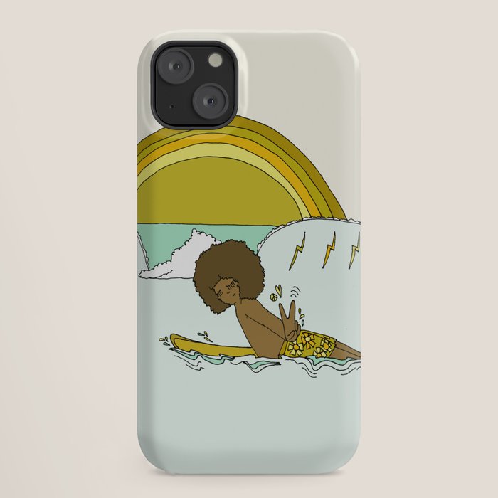 "buttons" kaluhiokalani 70s surf legend // retro surf art by surfy birdy iPhone Case