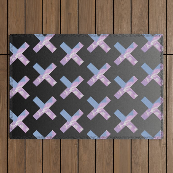 2010s era egirl x pattern Outdoor Rug