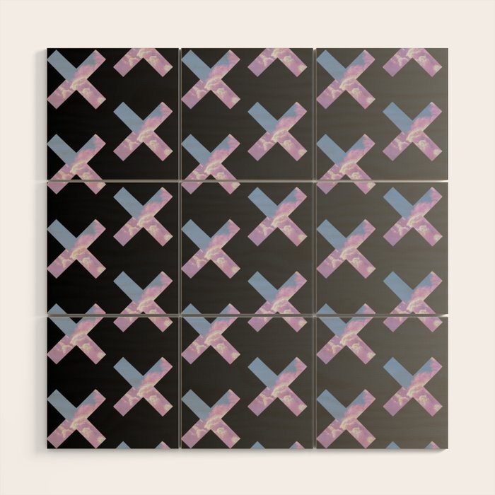 2010s era egirl x pattern Wood Wall Art