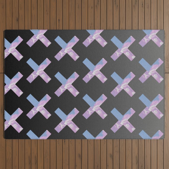 2010s era egirl x pattern Outdoor Rug