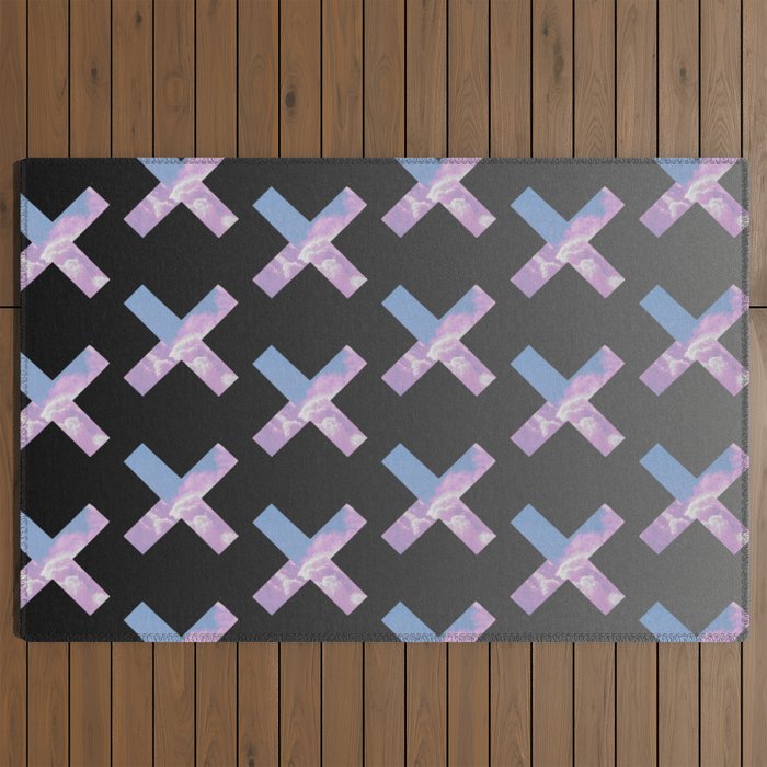 2010s era egirl x pattern Outdoor Rug