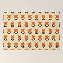 70s Flower Pattern #2 Welcome Mat
