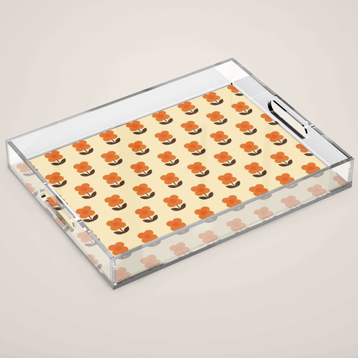 70s Flower Pattern #2 Acrylic Tray