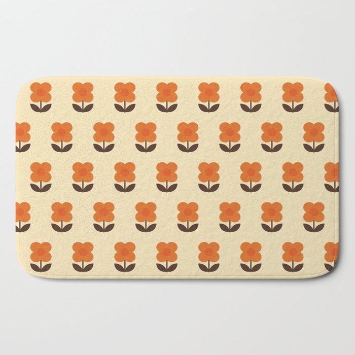 70s Flower Pattern #2 Bath Mat