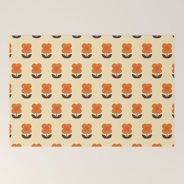 70s Flower Pattern #2 Welcome Mat