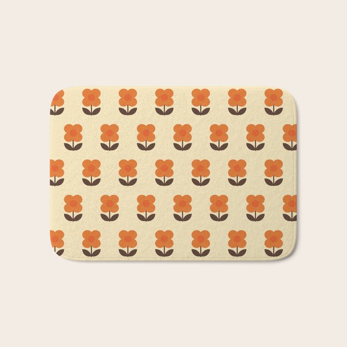 70s Flower Pattern #2 Bath Mat