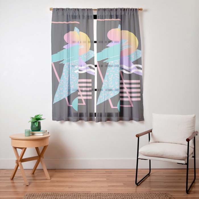 80s Retrowave Design - Memphis Pattern 135 Window Curtain