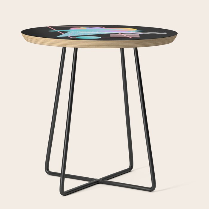 80s Retrowave Design - Memphis Pattern 135 Side Table
