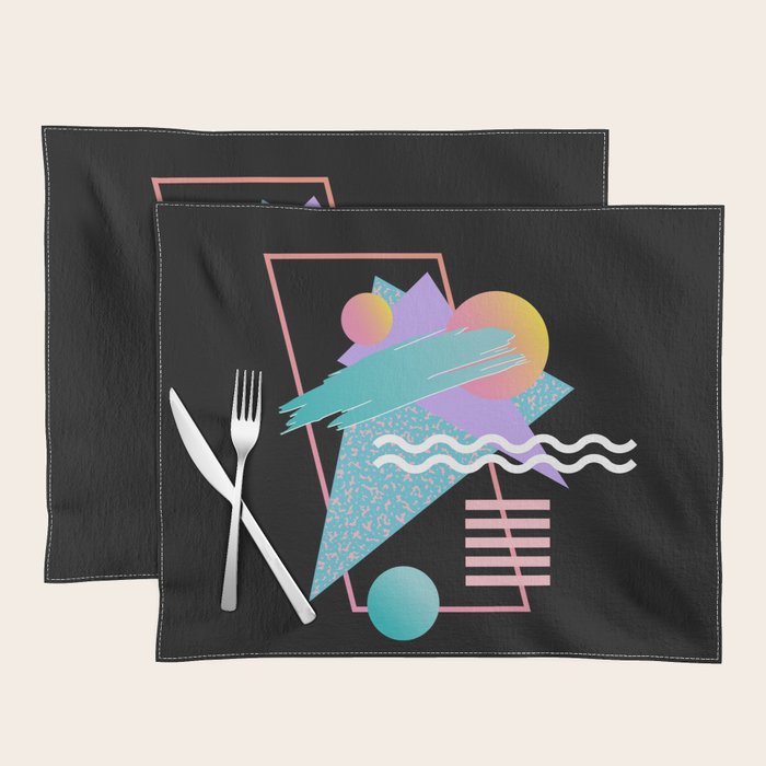 80s Retrowave Design - Memphis Pattern 135 Placemat