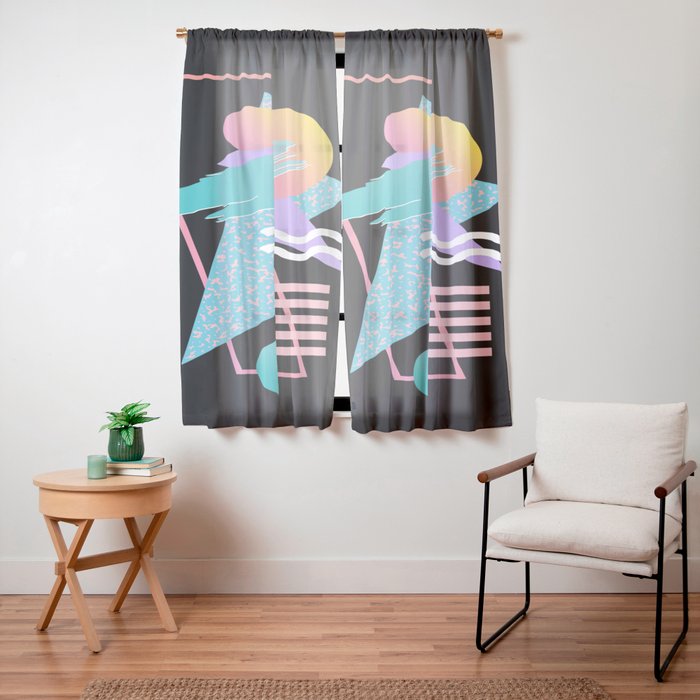 80s Retrowave Design - Memphis Pattern 135 Window Curtain