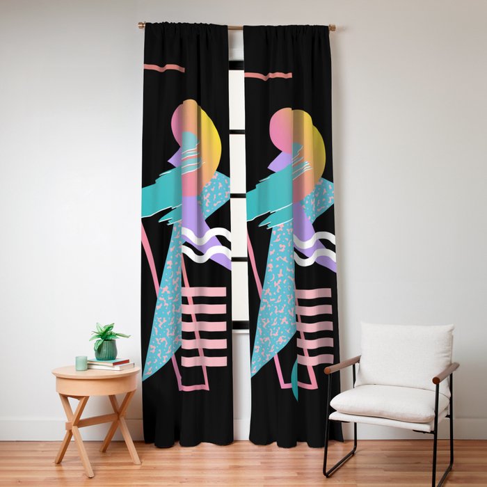 80s Retrowave Design - Memphis Pattern 135 Window Curtain