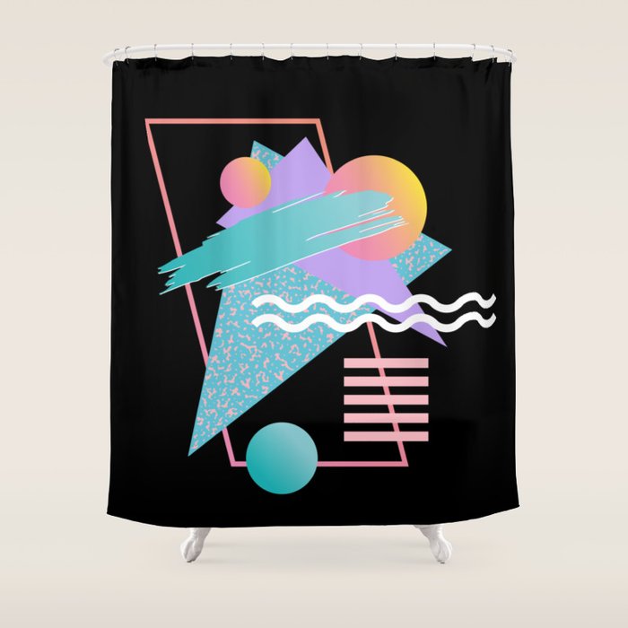80s Retrowave Design - Memphis Pattern 135 Shower Curtain
