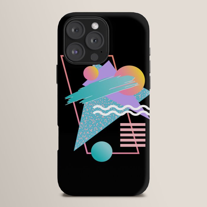 80s Retrowave Design - Memphis Pattern 135 iPhone Case