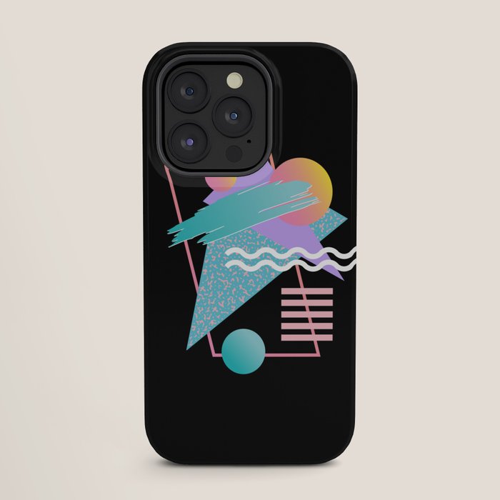 80s Retrowave Design - Memphis Pattern 135 iPhone Case