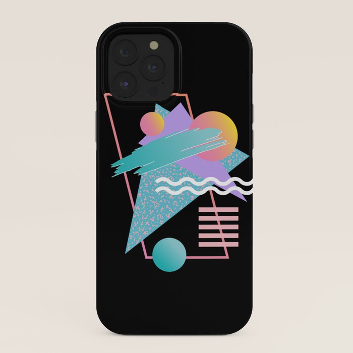 80s Retrowave Design - Memphis Pattern 135 iPhone Case