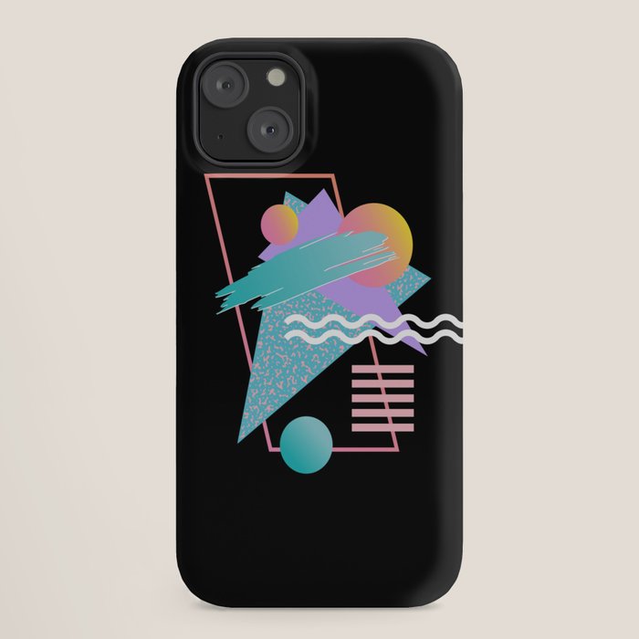 80s Retrowave Design - Memphis Pattern 135 iPhone Case