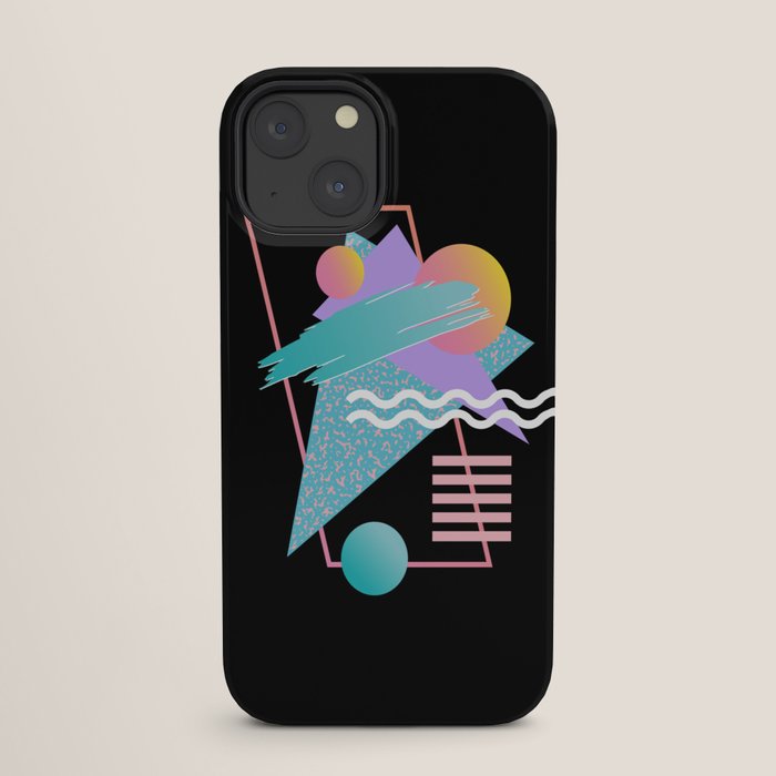80s Retrowave Design - Memphis Pattern 135 iPhone Case