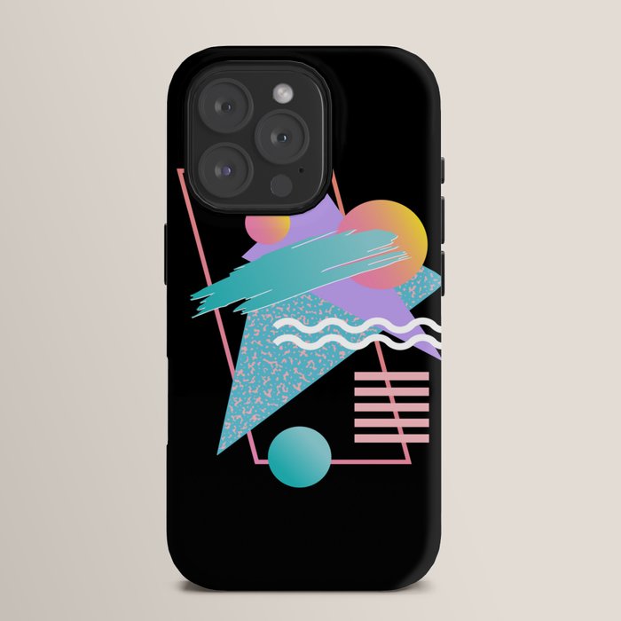 80s Retrowave Design - Memphis Pattern 135 iPhone Case