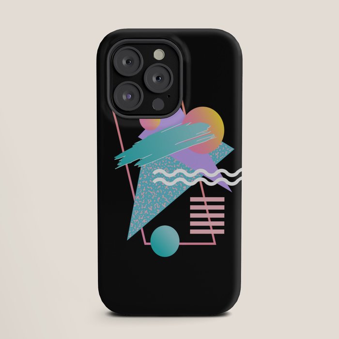 80s Retrowave Design - Memphis Pattern 135 iPhone Case