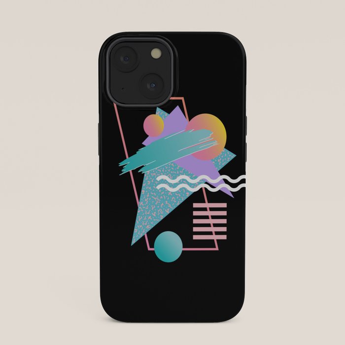 80s Retrowave Design - Memphis Pattern 135 iPhone Case