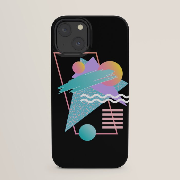 80s Retrowave Design - Memphis Pattern 135 iPhone Case