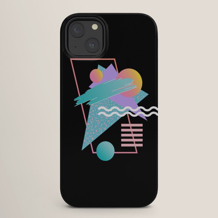 80s Retrowave Design - Memphis Pattern 135 iPhone Case