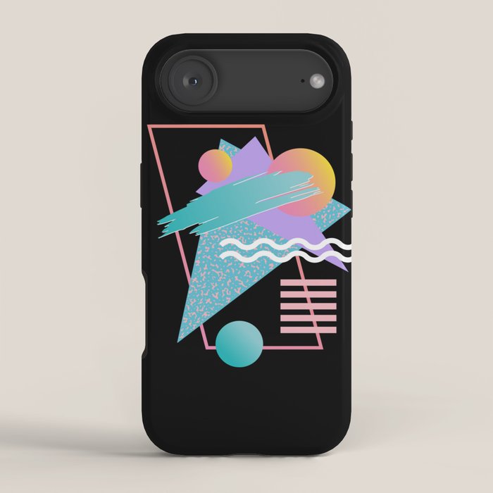 80s Retrowave Design - Memphis Pattern 135 iPhone Case
