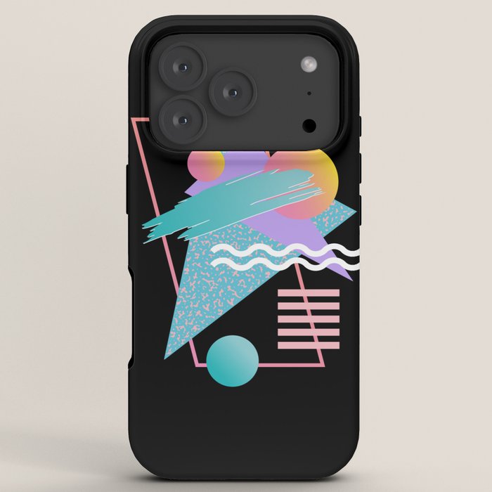 80s Retrowave Design - Memphis Pattern 135 iPhone Case