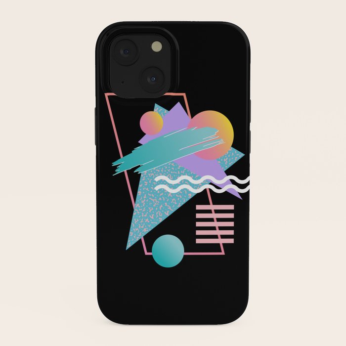 80s Retrowave Design - Memphis Pattern 135 iPhone Case