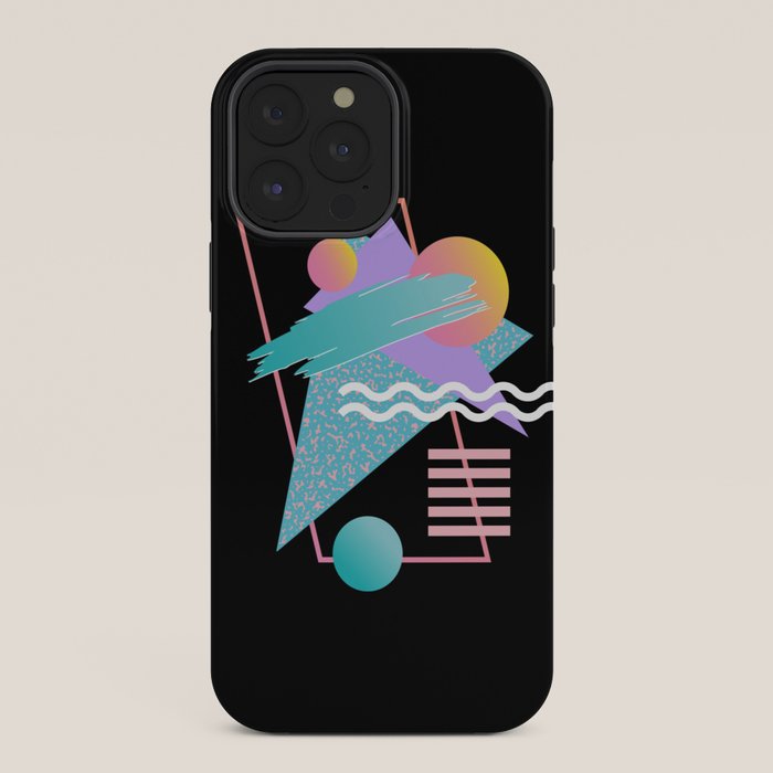 80s Retrowave Design - Memphis Pattern 135 iPhone Case