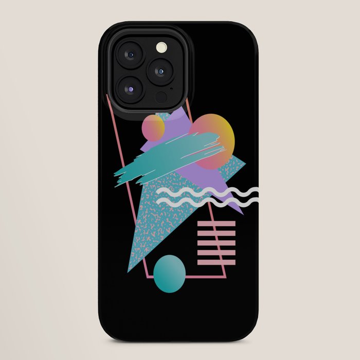 80s Retrowave Design - Memphis Pattern 135 iPhone Case