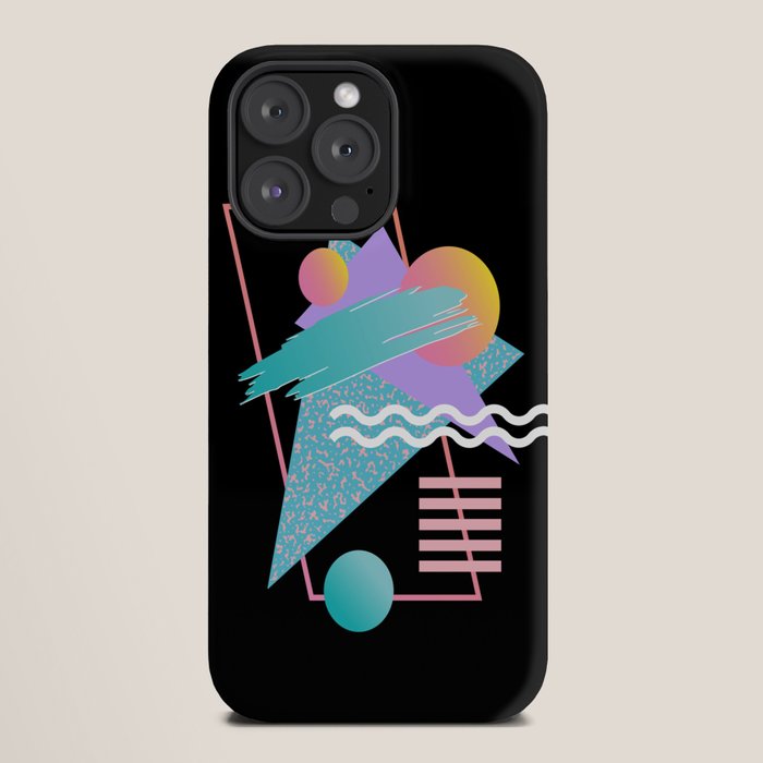 80s Retrowave Design - Memphis Pattern 135 iPhone Case