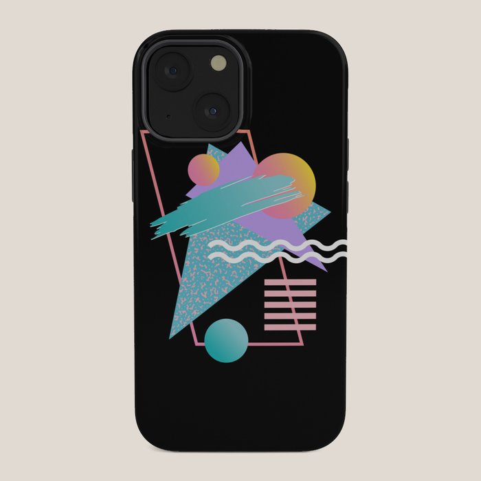 80s Retrowave Design - Memphis Pattern 135 iPhone Case