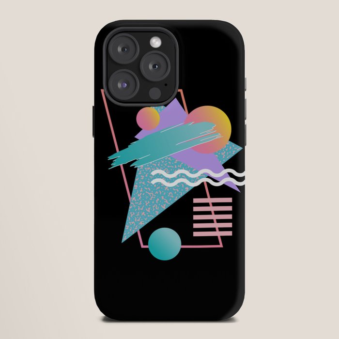 80s Retrowave Design - Memphis Pattern 135 iPhone Case