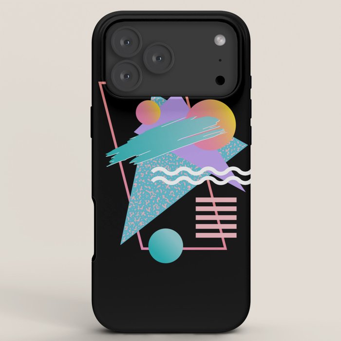 80s Retrowave Design - Memphis Pattern 135 iPhone Case