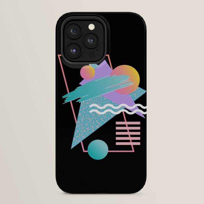 80s Retrowave Design - Memphis Pattern 135 iPhone Case