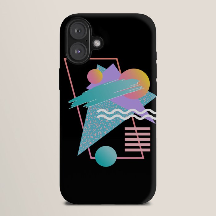 80s Retrowave Design - Memphis Pattern 135 iPhone Case