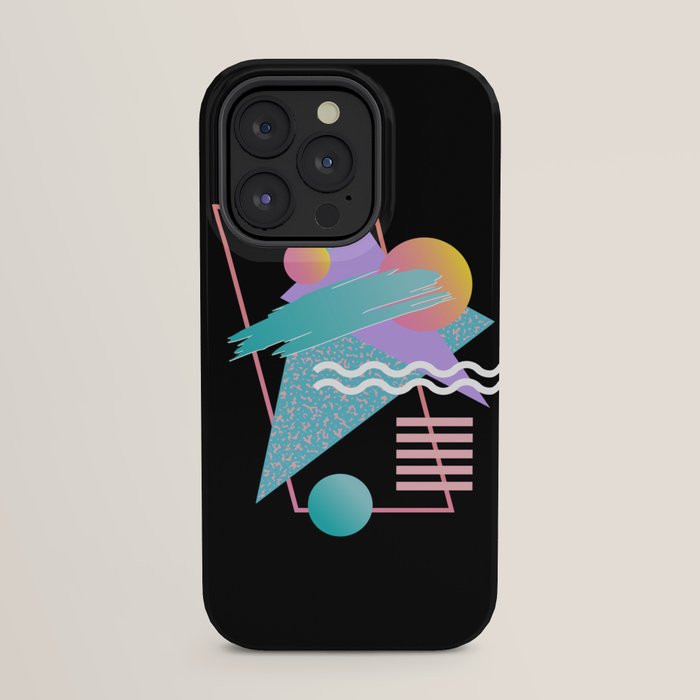 80s Retrowave Design - Memphis Pattern 135 iPhone Case