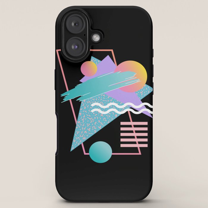 80s Retrowave Design - Memphis Pattern 135 iPhone Case