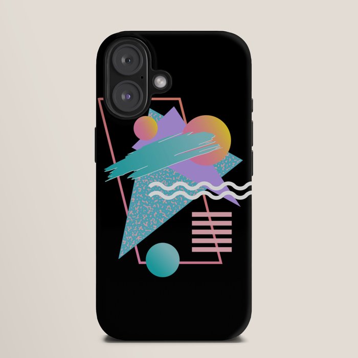 80s Retrowave Design - Memphis Pattern 135 iPhone Case