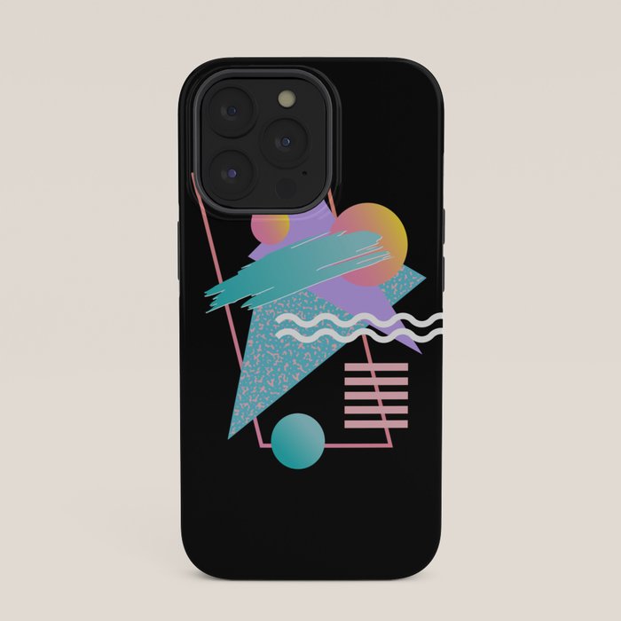 80s Retrowave Design - Memphis Pattern 135 iPhone Case