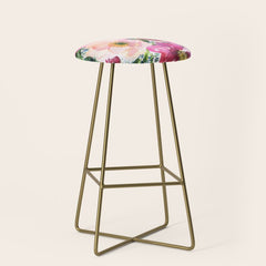 5 pink peonies in watercolor Stool