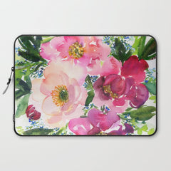 5 pink peonies in watercolor Laptop Sleeve