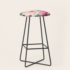5 pink peonies in watercolor Stool