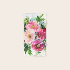 5 pink peonies in watercolor Bath Towel