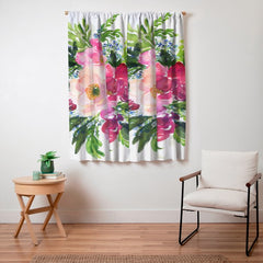 5 pink peonies in watercolor Window Curtain